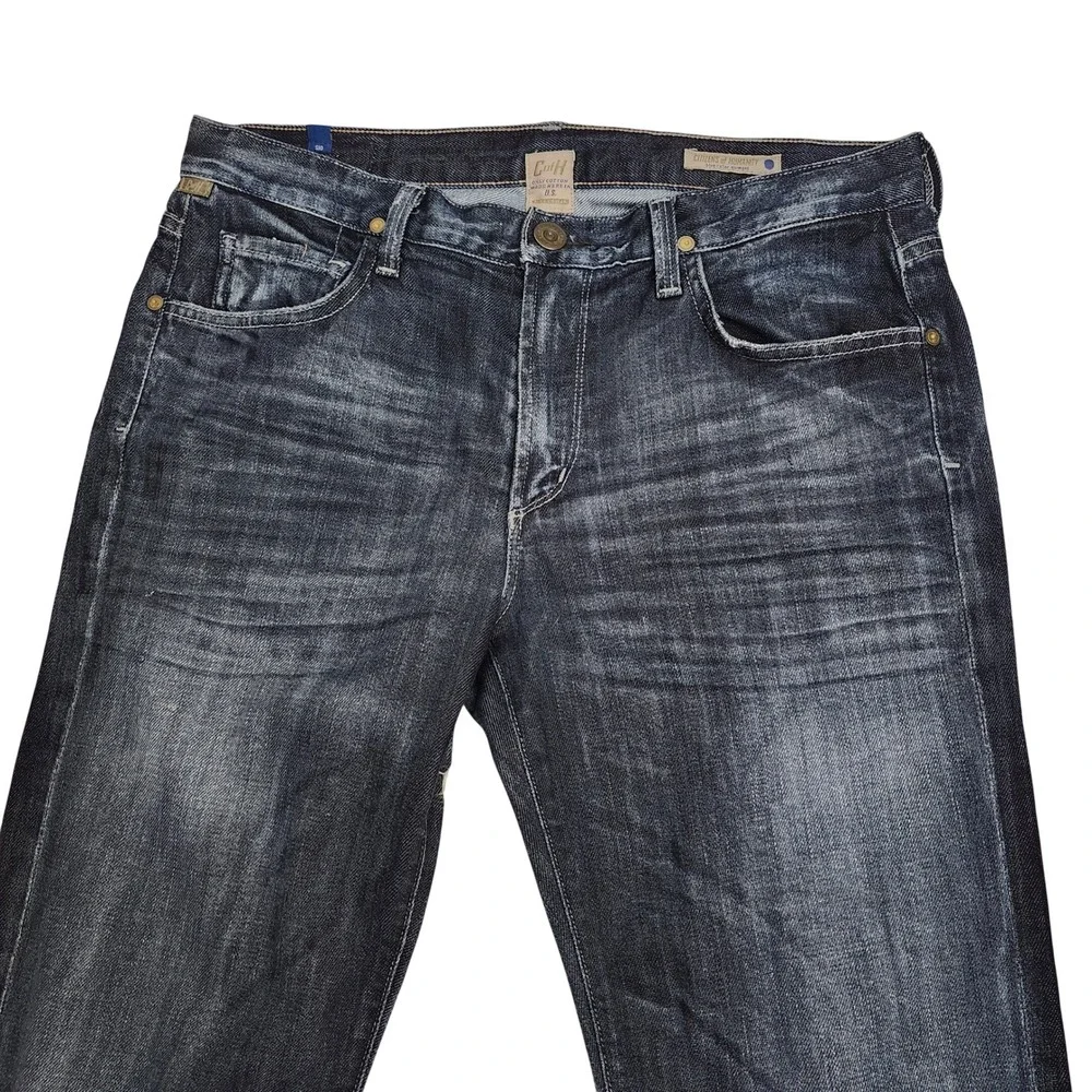 Citizens of Humanity Sid Mens Dark Wash Straight Leg Jeans Sz 34 Blue Collar USA